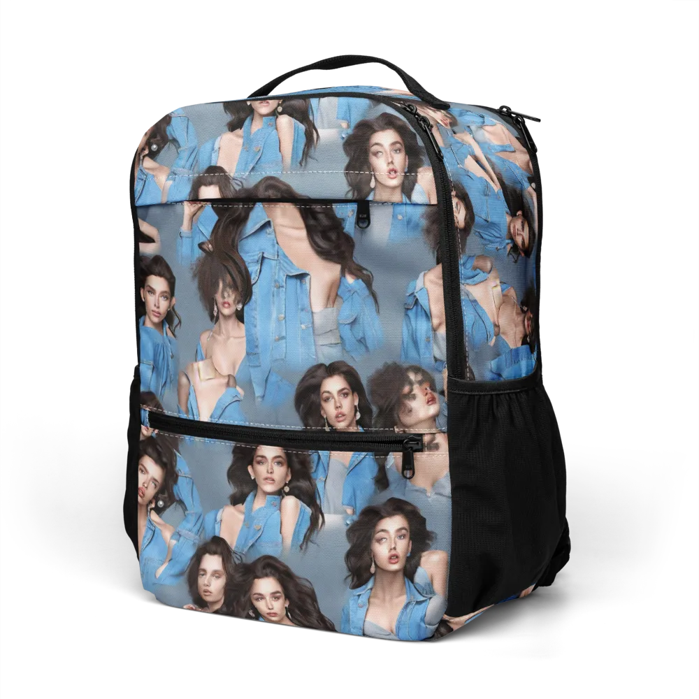Denim Muse on Utility Backpack — Left Front