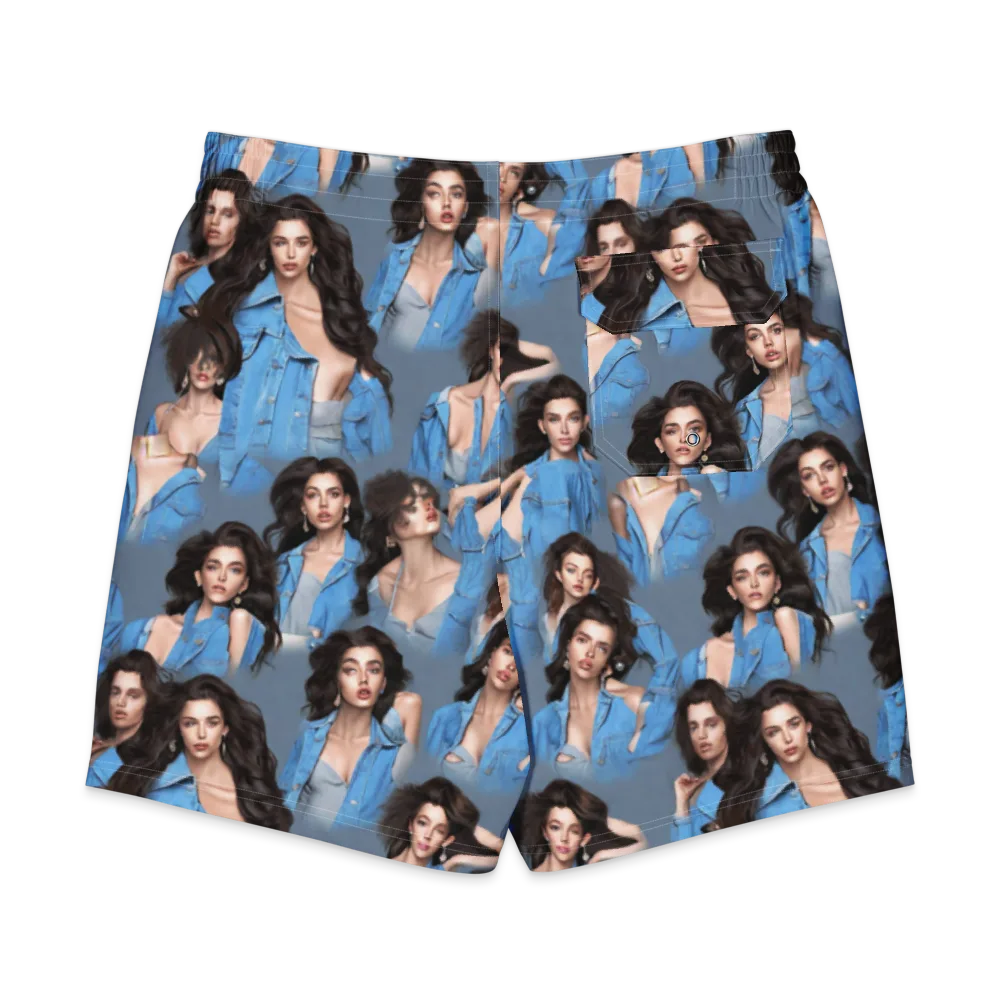 Denim Muse on Men's Board Shorts — Back