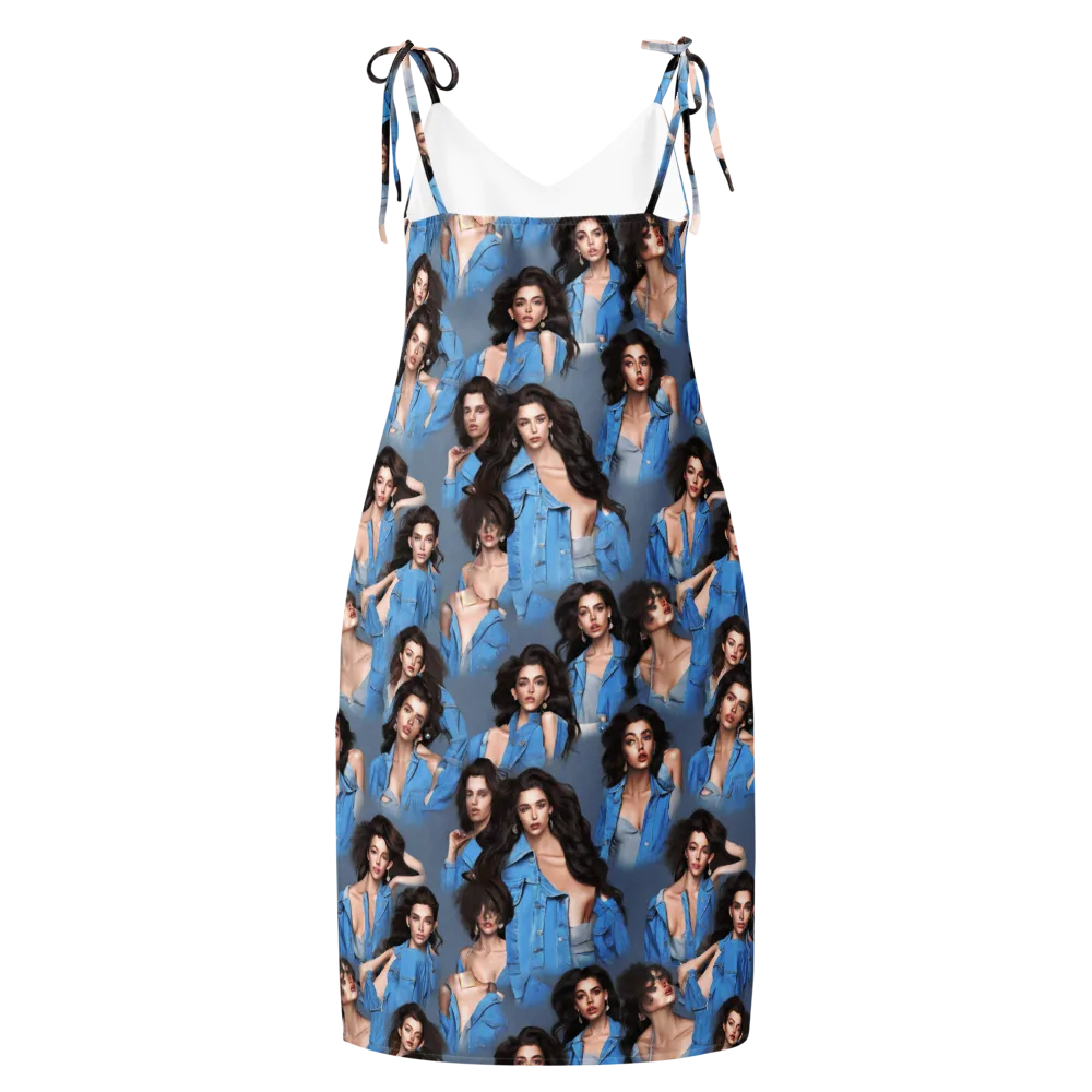 Denim Muse on Slip Dress — Back