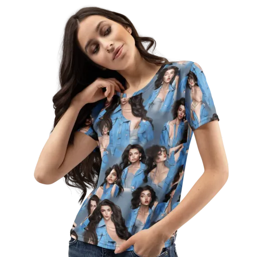 Denim Muse on a Women's Crew Neck T-Shirt