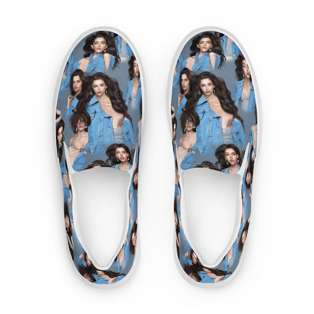 Denim Muse on Men's Slip-On Canvas Shoes — Front
