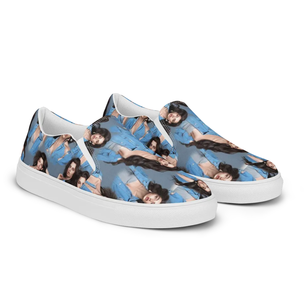 Denim Muse on Men's Slip-On Canvas Shoes — Right Front