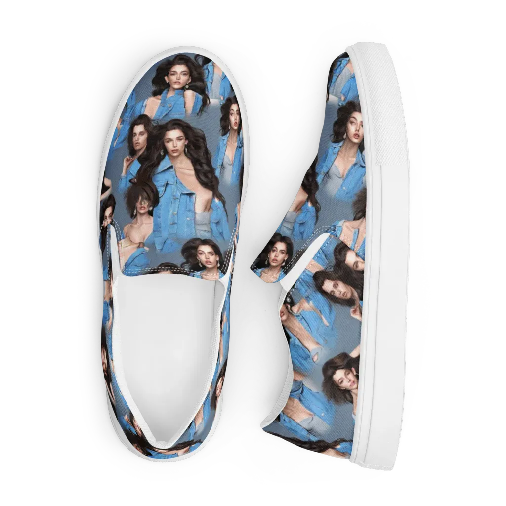 Denim Muse on Men's Slip-On Canvas Shoes — Front