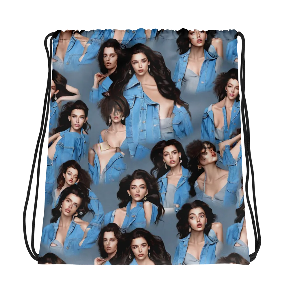 Denim Muse on Drawstring Bag — Photo