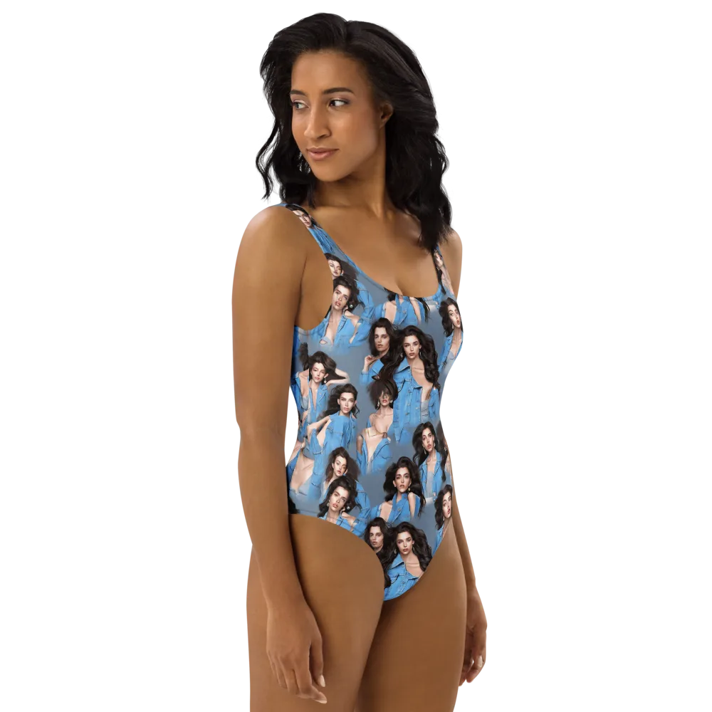 Denim Muse on One-Piece Swimsuit — Right