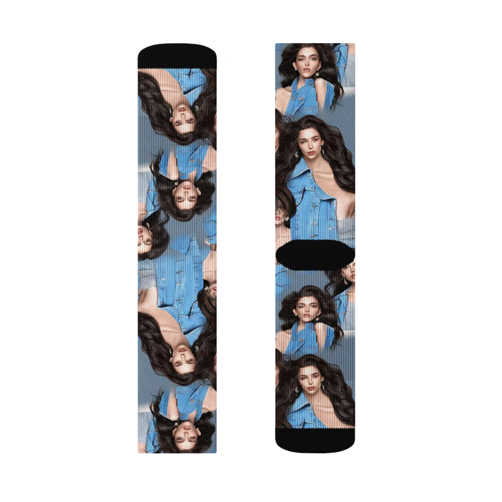 Denim Muse on Socks — Right Sock