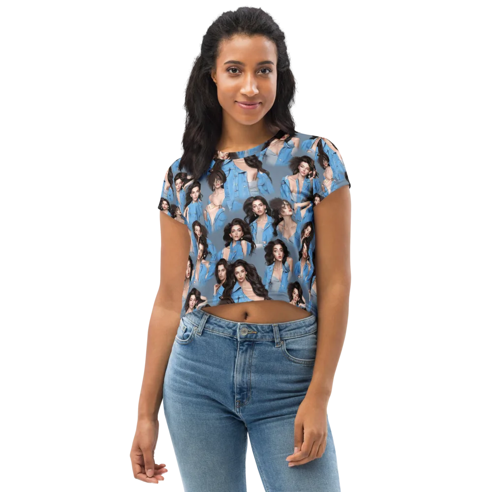 Denim Muse on Crop Tee — Front