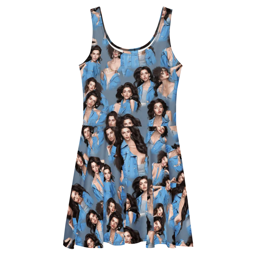 Denim Muse on Skater Dress — Front