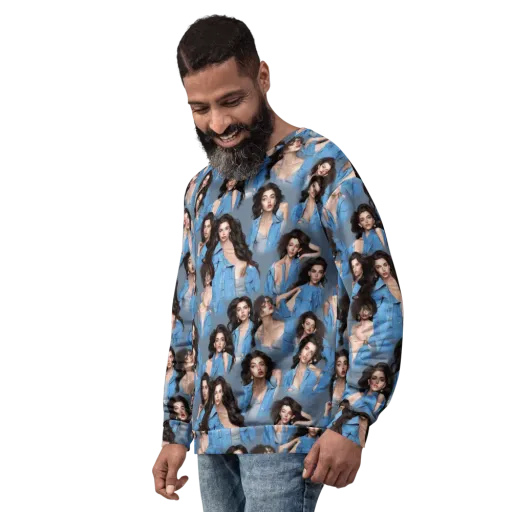 Denim Muse on a Sweatshirt