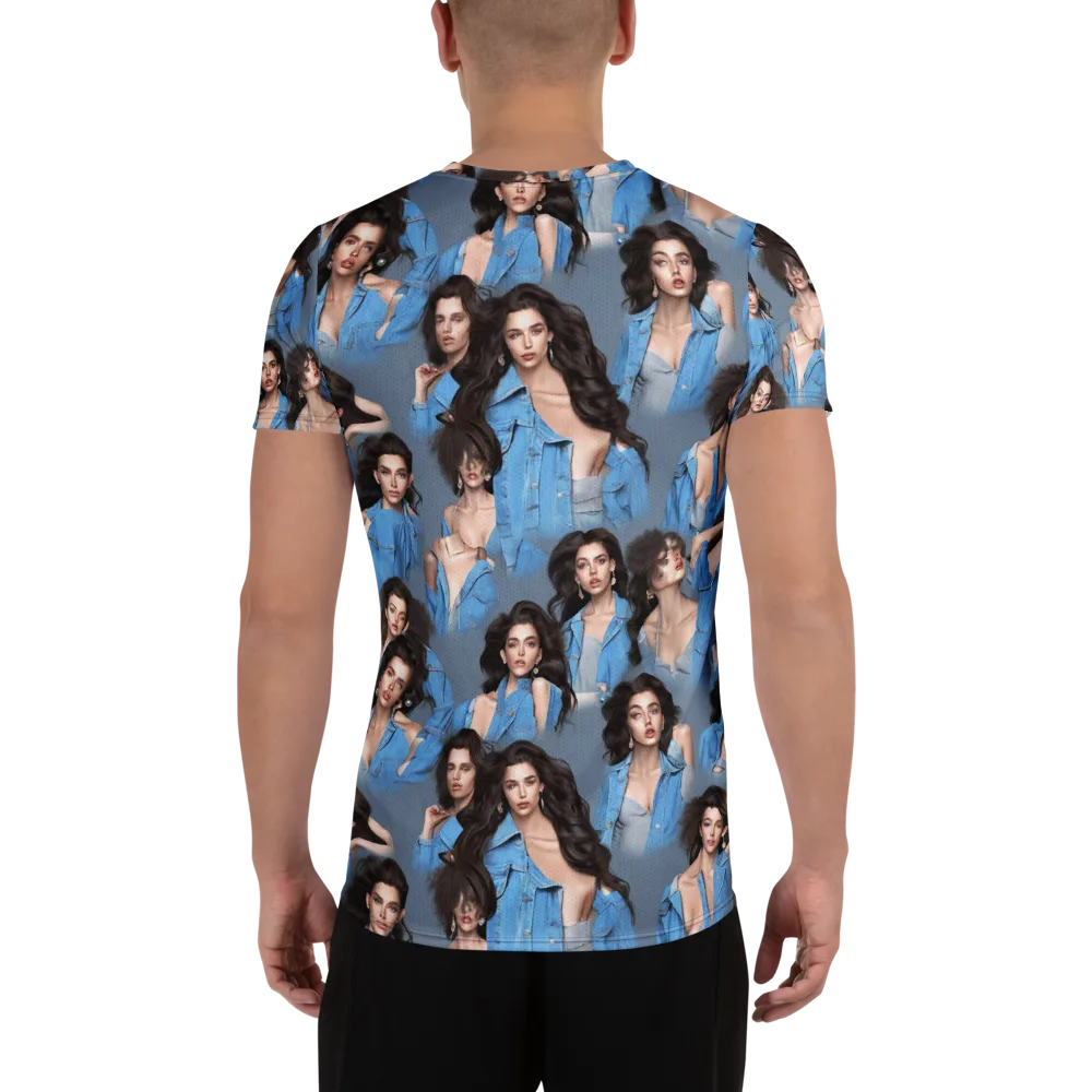 Denim Muse on Men's Athletic T-Shirt — Back