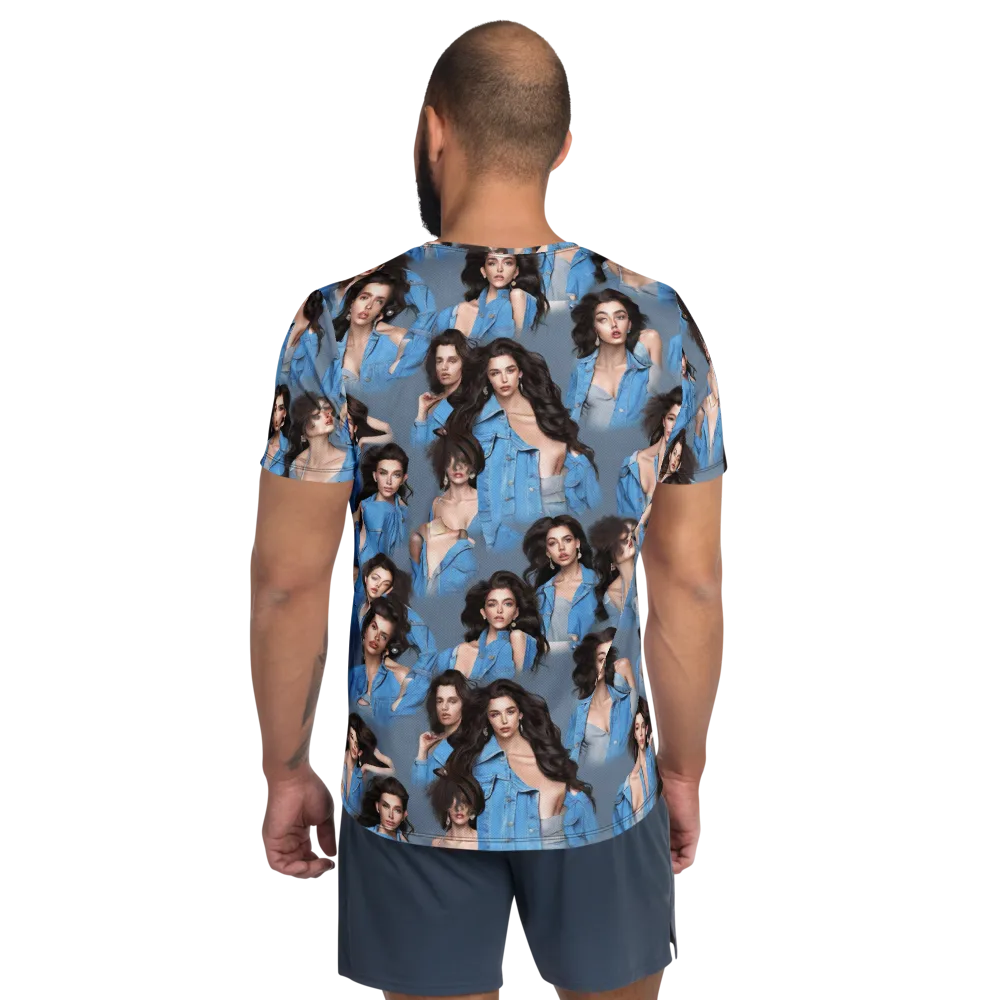 Denim Muse on Men's Athletic T-Shirt — Back