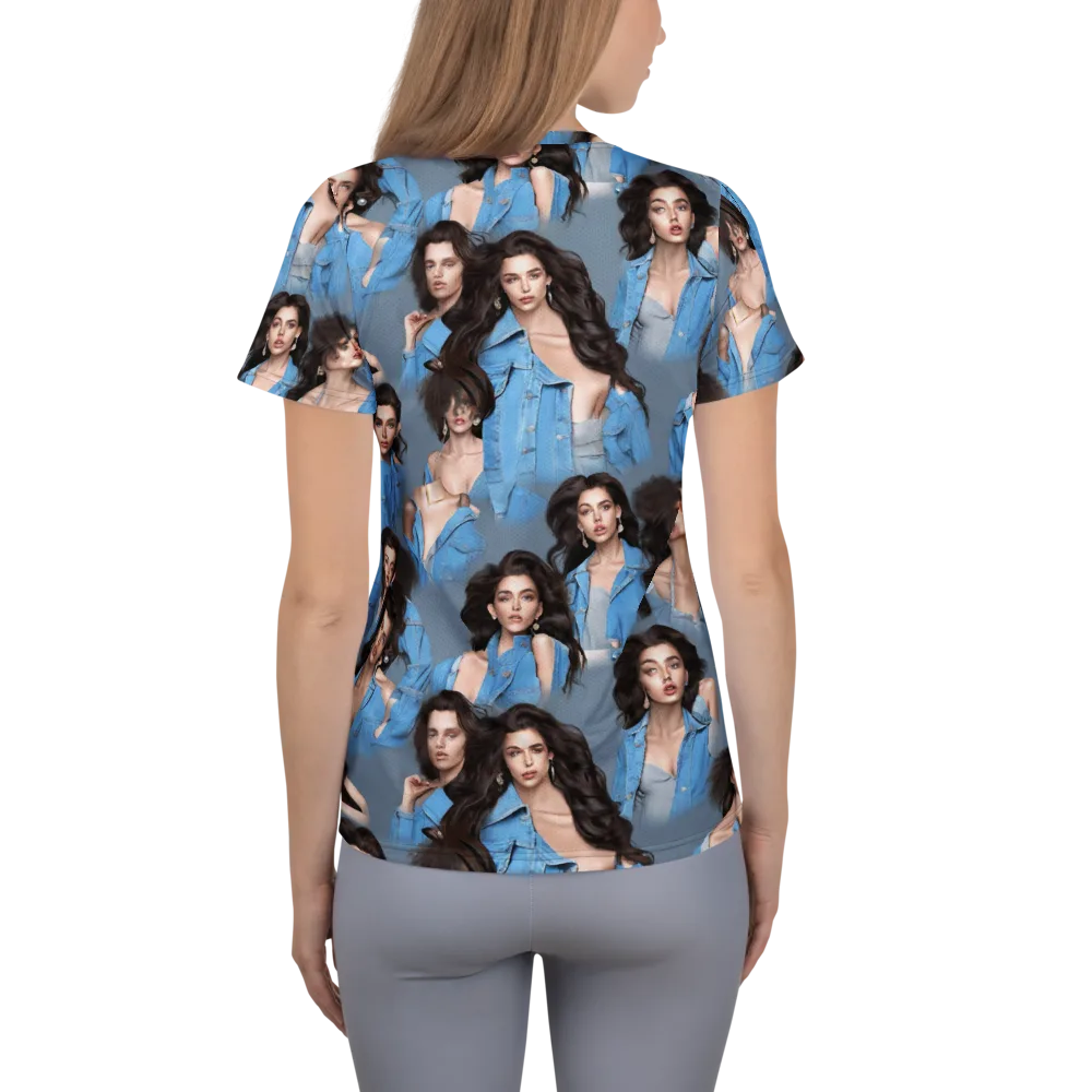 Denim Muse on Women's Athletic T-Shirt — Back