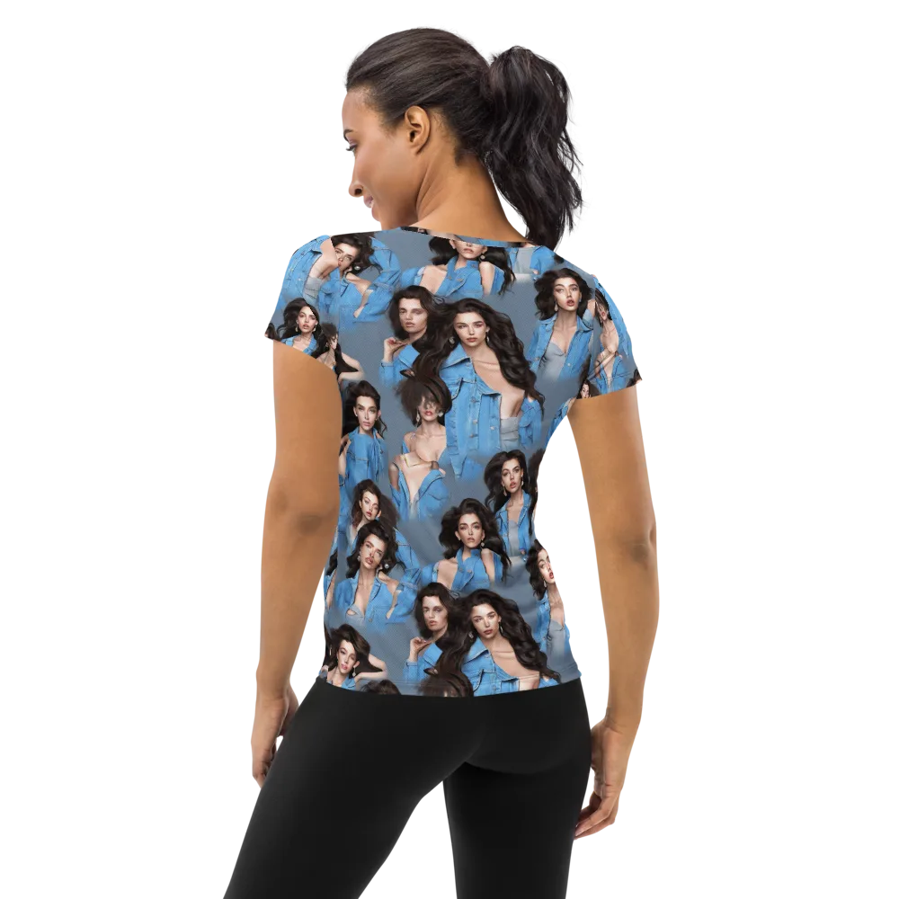 Denim Muse on Women's Athletic T-Shirt — Back