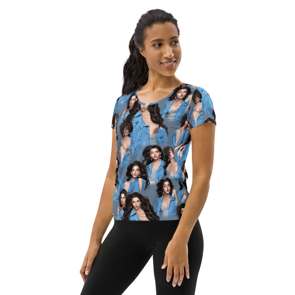 Denim Muse on Women's Athletic T-Shirt — Left