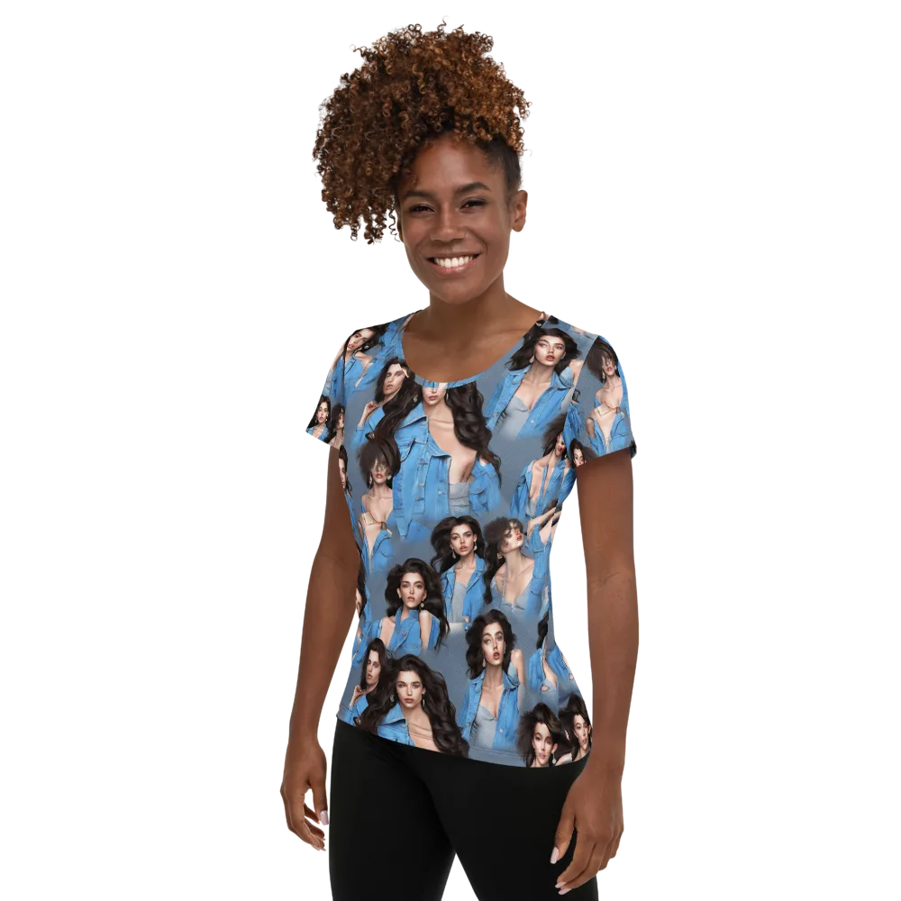Denim Muse on Women's Athletic T-Shirt — Left