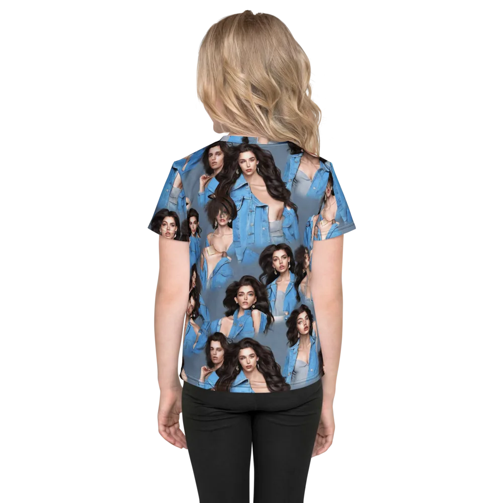 Denim Muse on Kids Crew Neck T-Shirt — Back