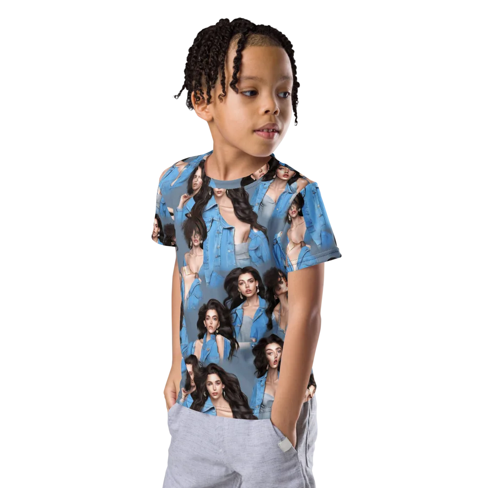 Denim Muse on Kids Crew Neck T-Shirt — Left Front