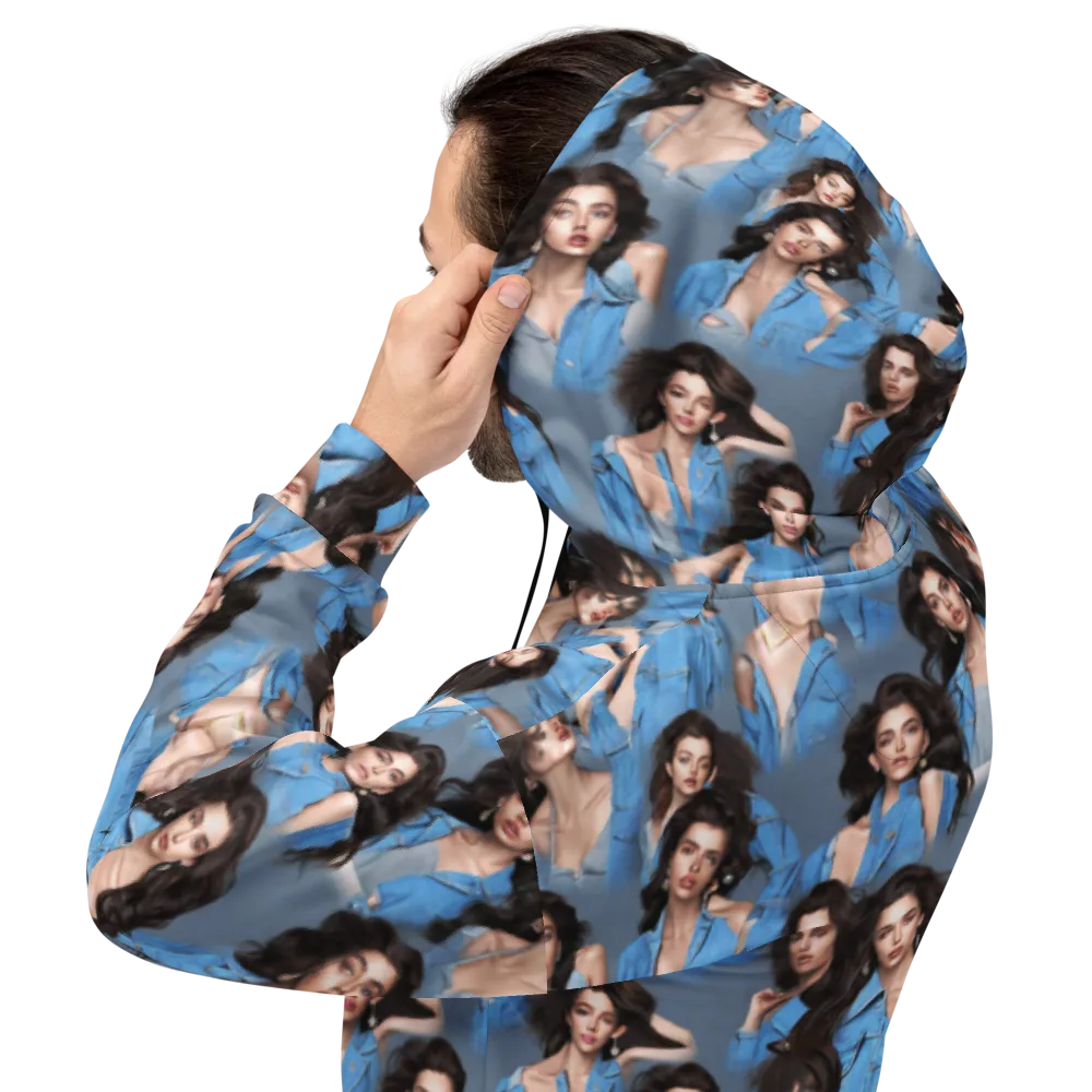 Denim Muse on Hoodie — Back