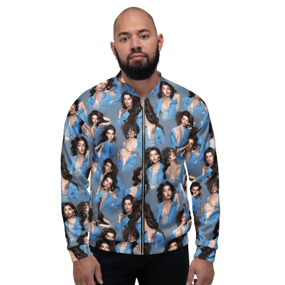 Denim Muse on Bomber Jacket — Front