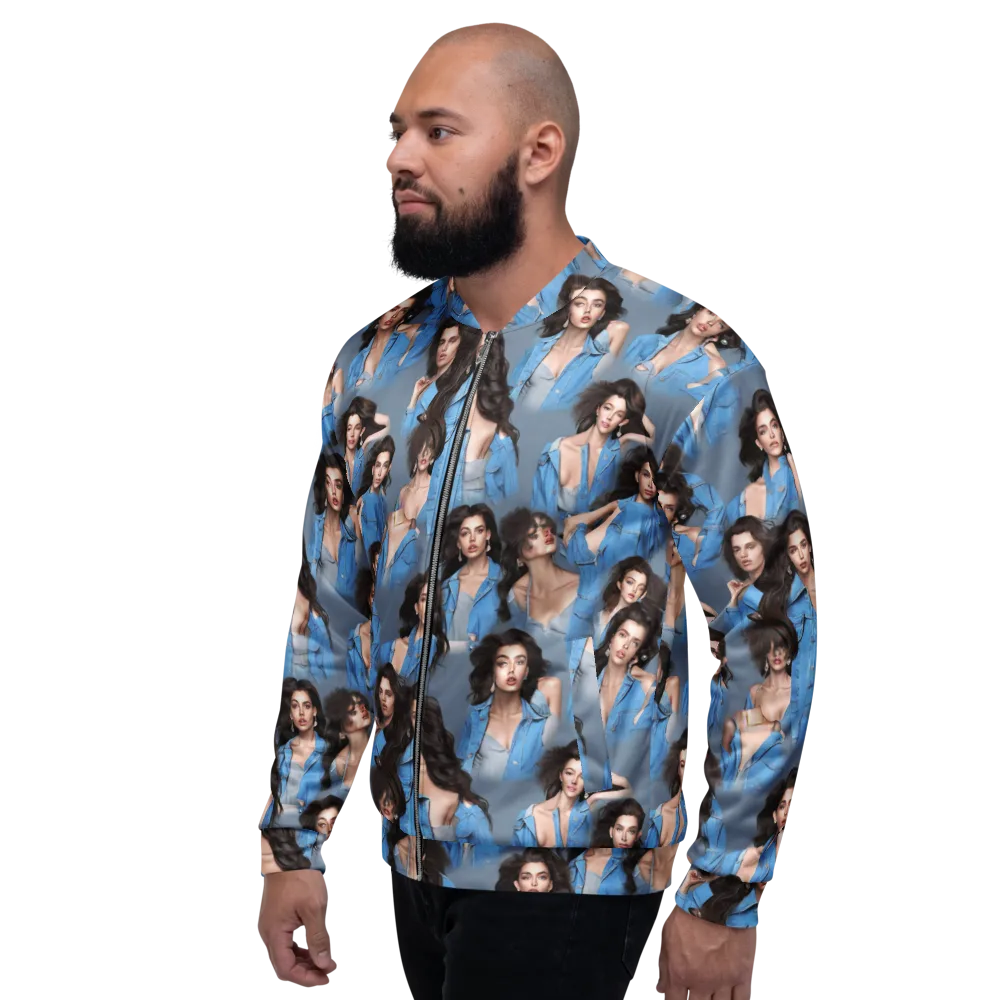 Denim Muse on Bomber Jacket — Left