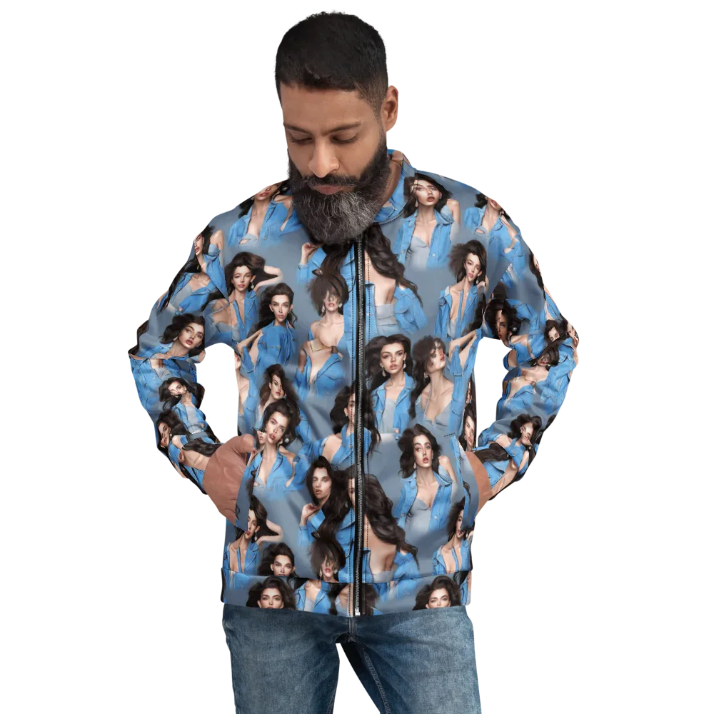 Denim Muse on Bomber Jacket — Front
