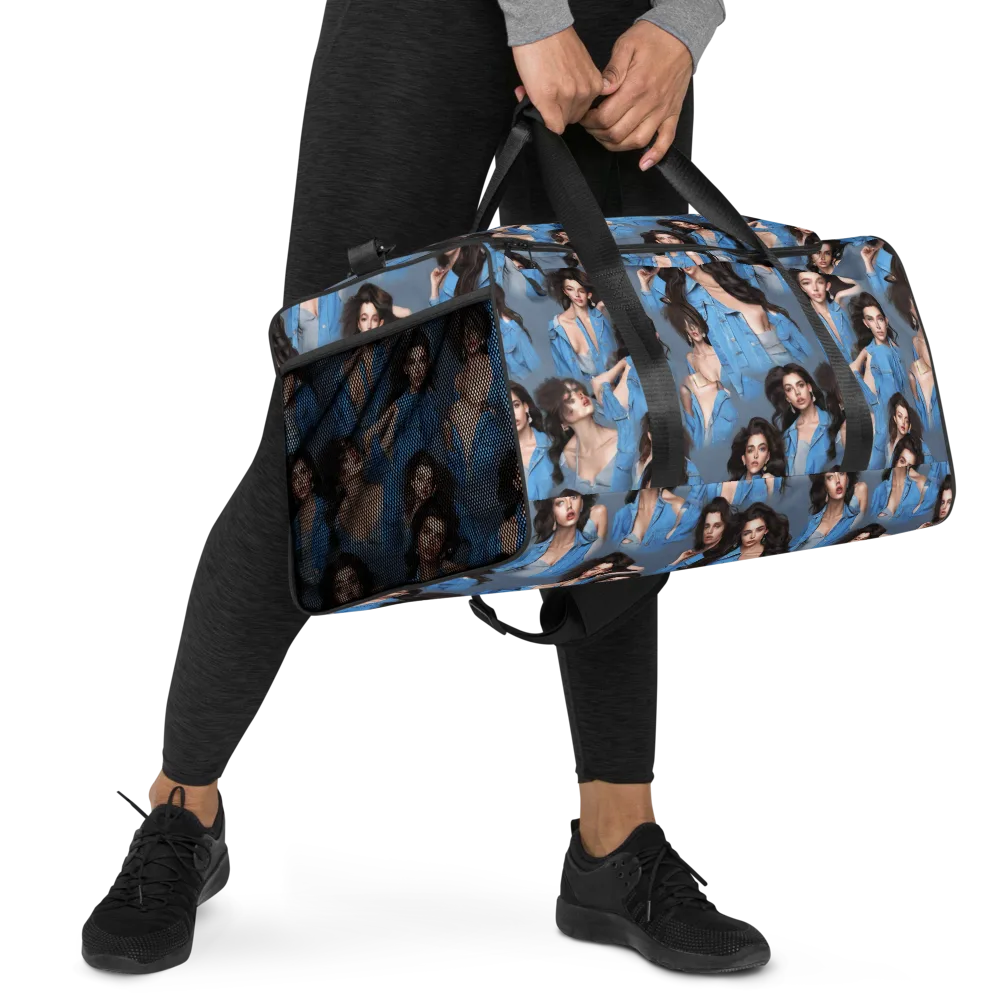 Denim Muse on Duffle Bag — Right Front