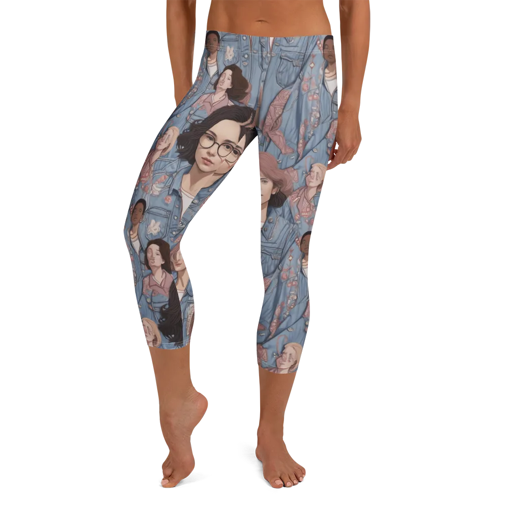 Denim Chorus on Capri Leggings — Front
