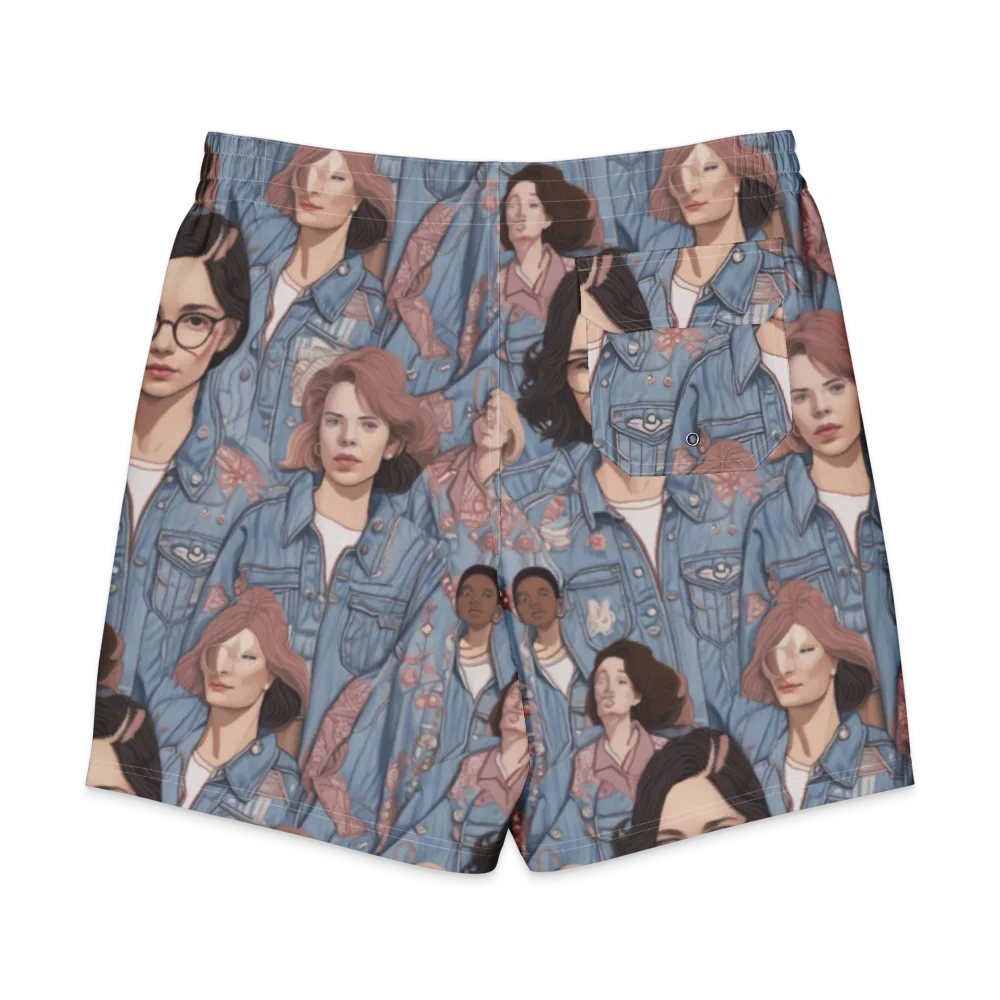 Denim Chorus on Men's Board Shorts — Back