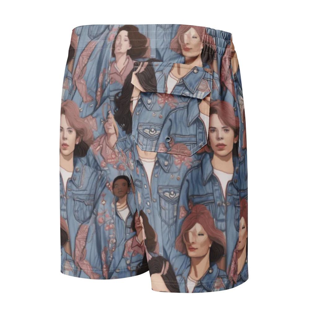 Denim Chorus on Men's Board Shorts — Back
