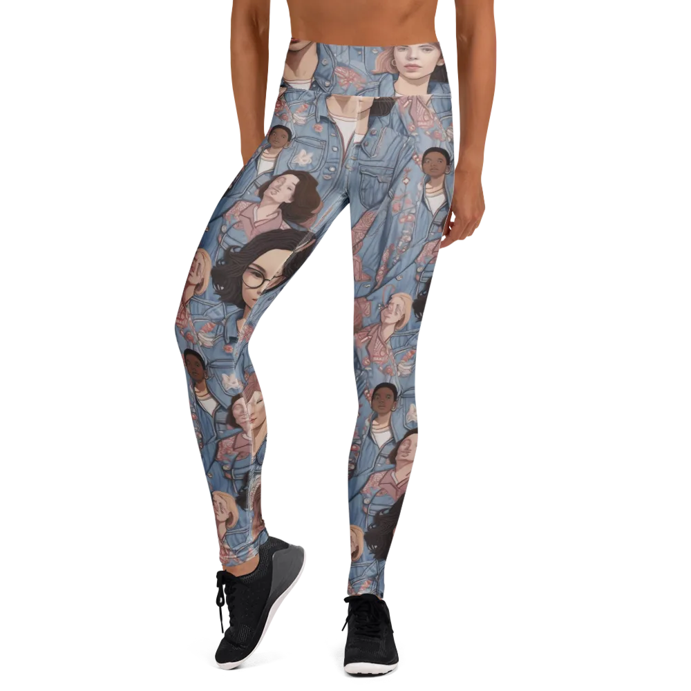 Denim Chorus on Yoga Leggings — Front