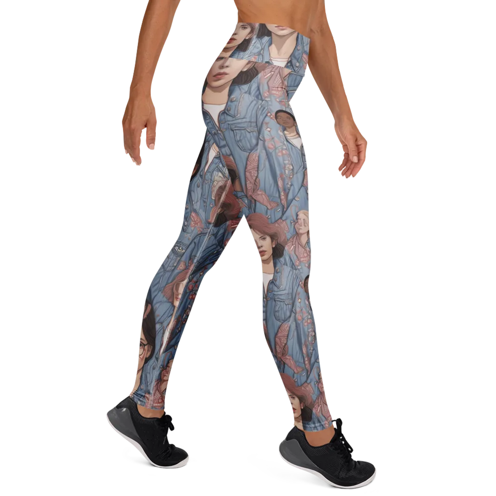 Denim Chorus on Yoga Leggings — Right