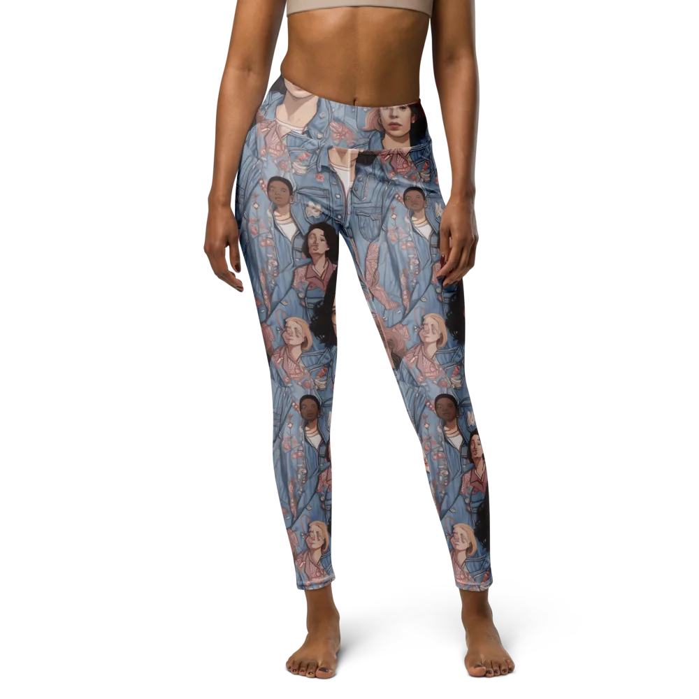 Denim Chorus on Yoga Leggings — Front