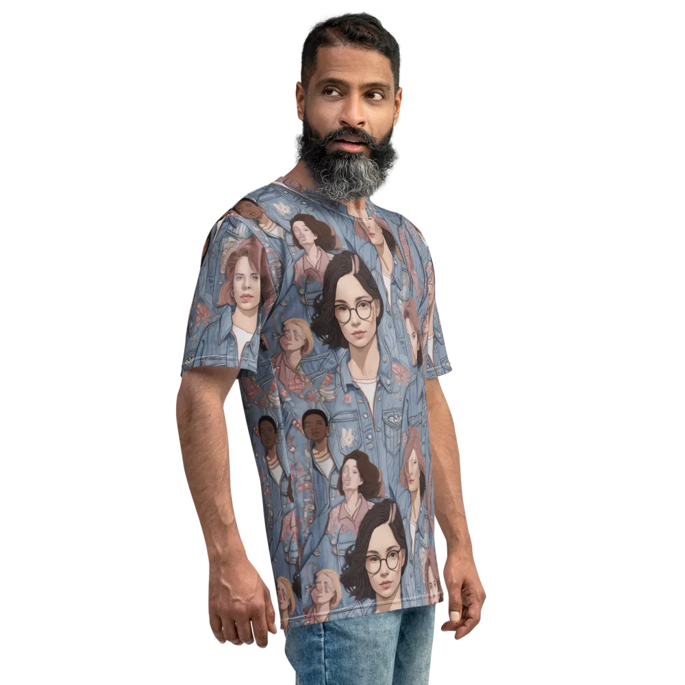 Denim Chorus on Men's Crew Neck T-Shirt — Right