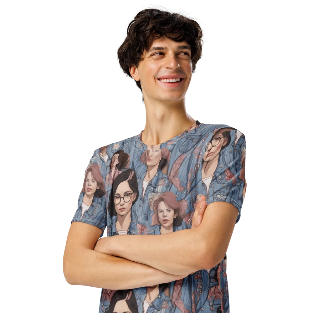 Denim Chorus on Men's Crew Neck T-Shirt — Left Front