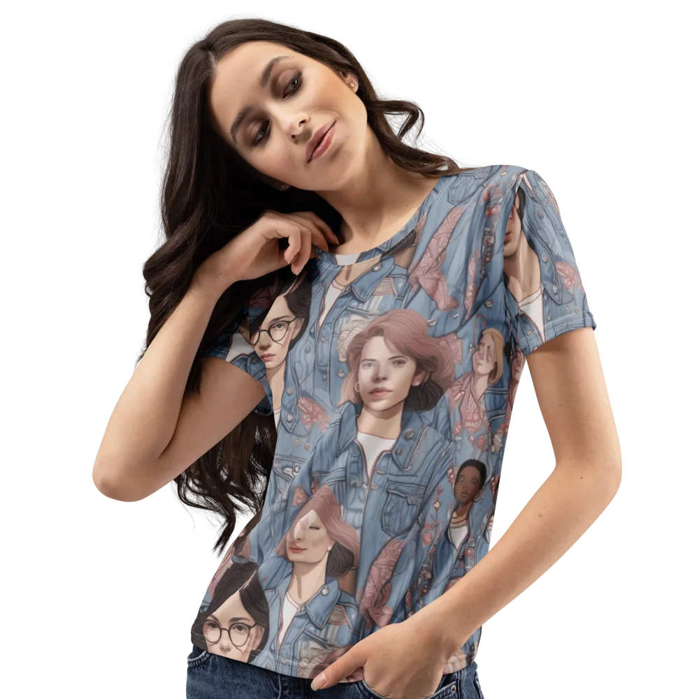 Denim Chorus on Women's Crew Neck T-Shirt — Left Front