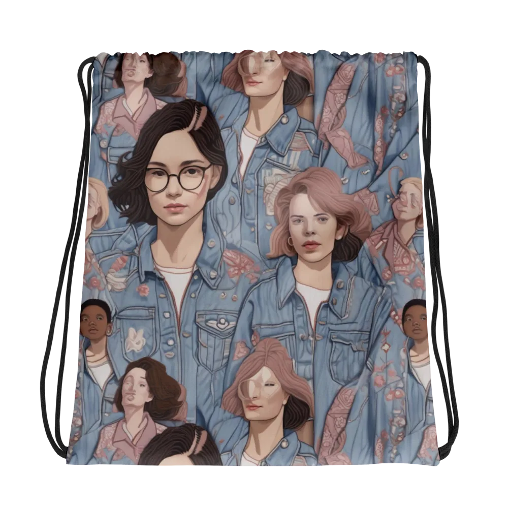 Denim Chorus on Drawstring Bag — Photo