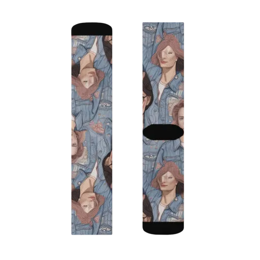 Denim Chorus on a Socks