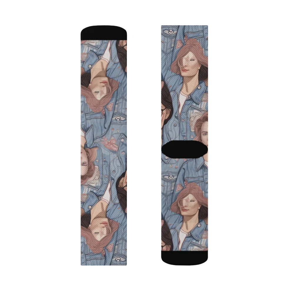 Denim Chorus on Socks — Right Sock