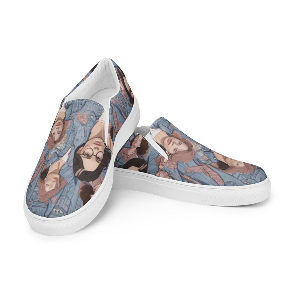 Denim Chorus on Women's Slip-On Canvas Shoes — Left Front