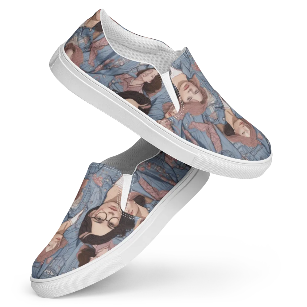 Denim Chorus on Women's Slip-On Canvas Shoes — Front