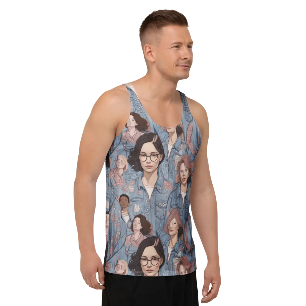 Denim Chorus on Men's Tank Top — Right Front