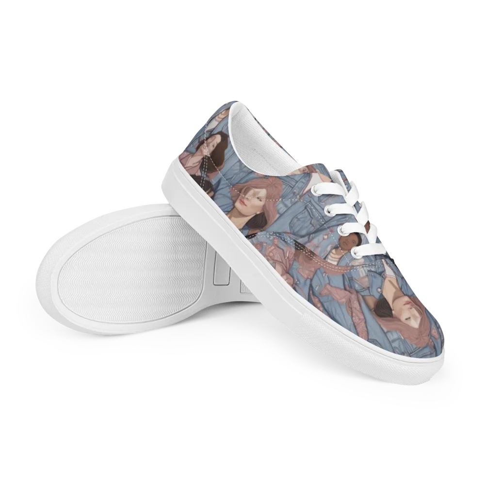 Denim Chorus on Men's Lace-Up Canvas Shoes — Right Front