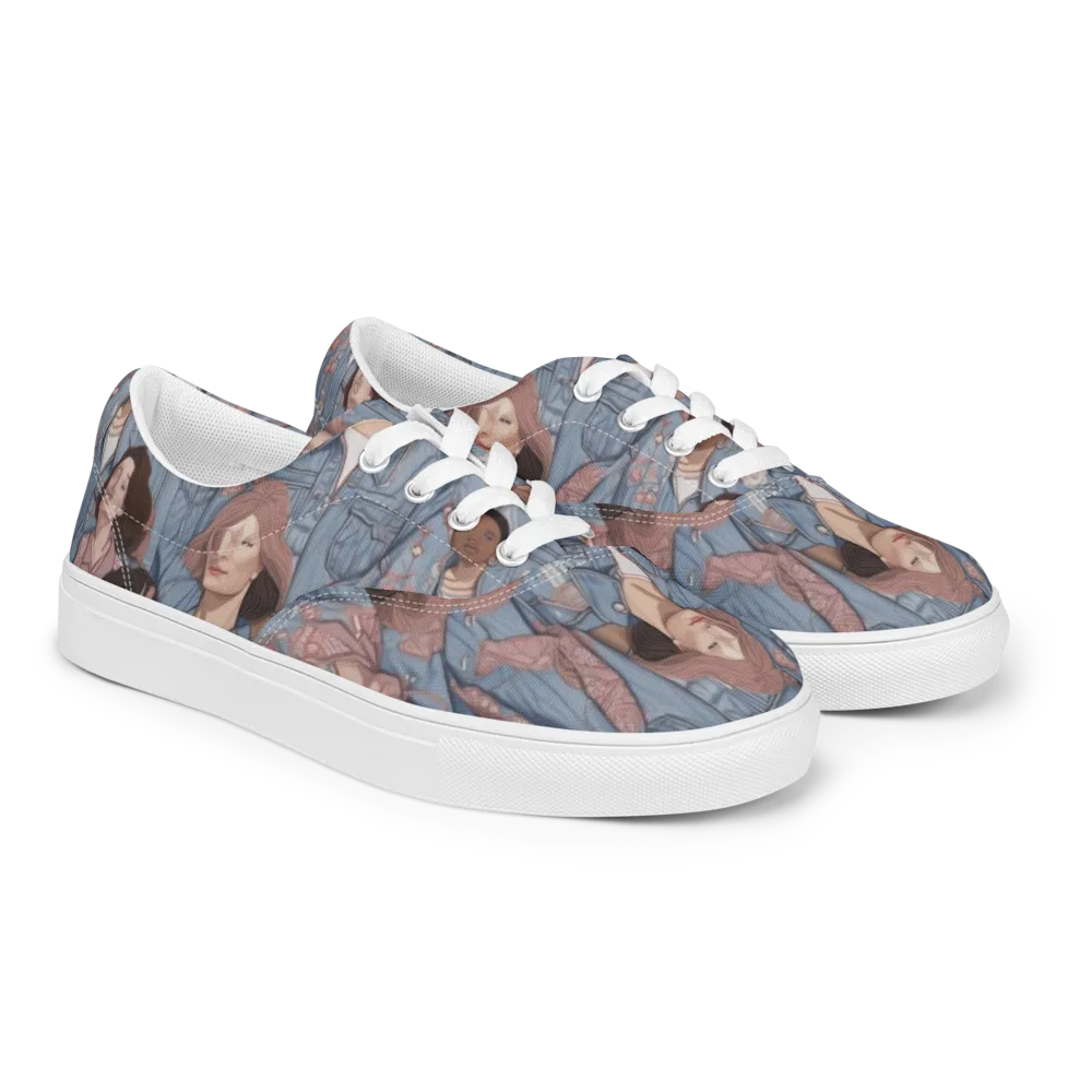 Denim Chorus on Men's Lace-Up Canvas Shoes — Right Front