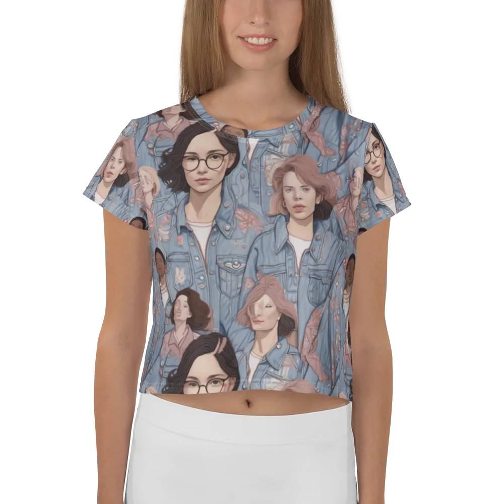 Denim Chorus on Crop Tee — Front