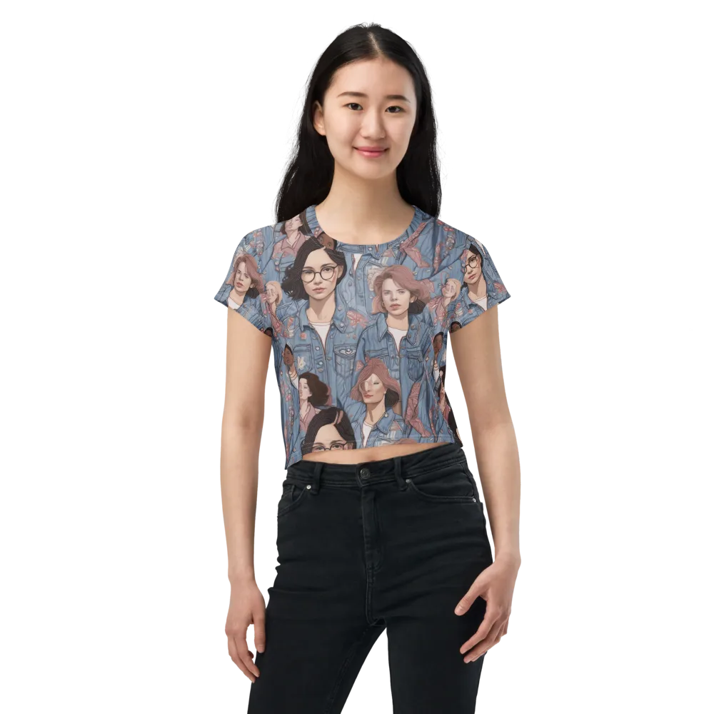 Denim Chorus on Crop Tee — Front