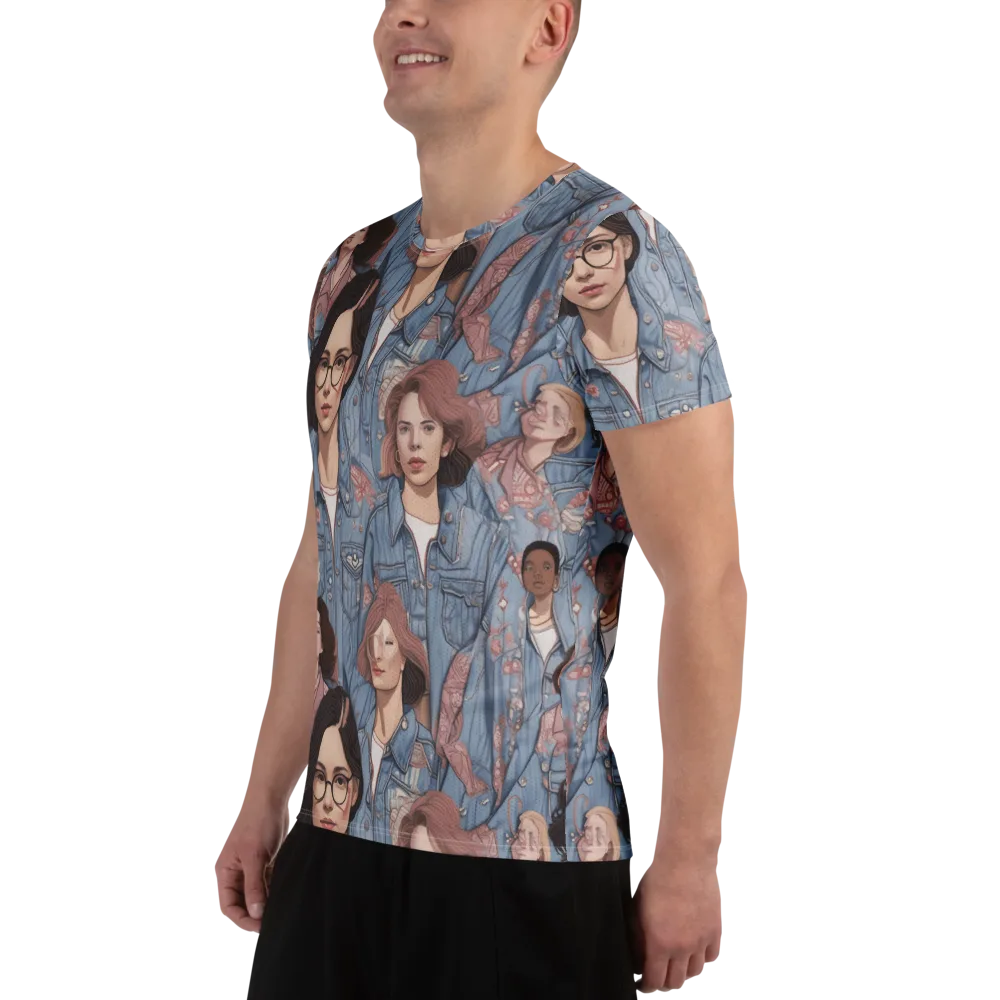 Denim Chorus on Men's Athletic T-Shirt — Left