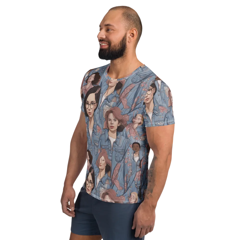Denim Chorus on Men's Athletic T-Shirt — Left