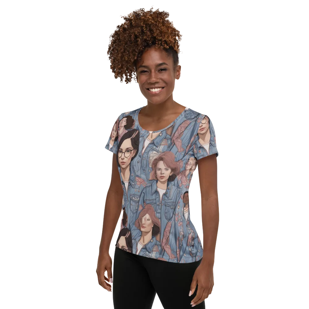 Denim Chorus on Women's Athletic T-Shirt — Left