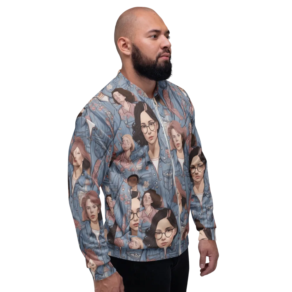 Denim Chorus on Bomber Jacket — Right