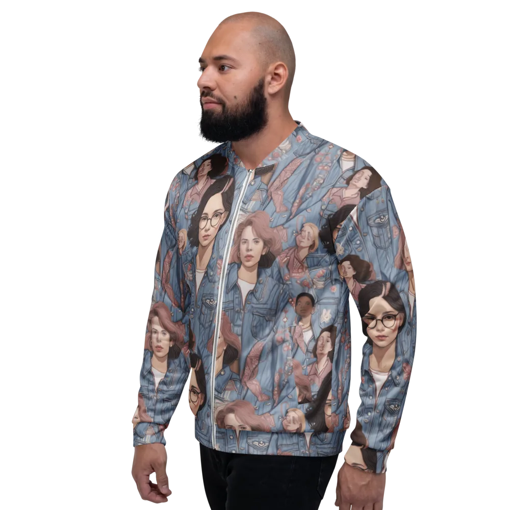 Denim Chorus on Bomber Jacket — Left